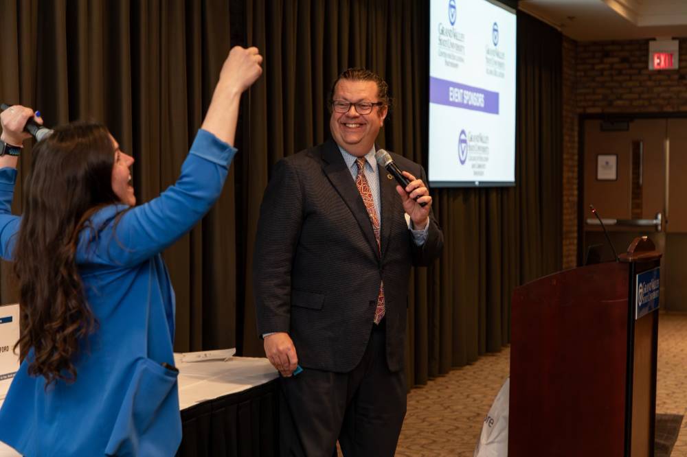 Director Clayton Pelon at the teacher mentor appreciation night